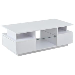 wohnli-moebel-suche-M26192476 Wohnli Möbelsuche - Couchtisch aus Spanplatte weiß mit 2 Schubladen