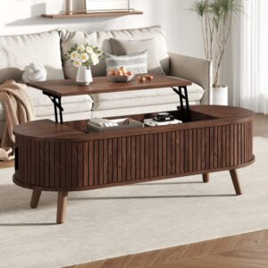 Couchtisch höhenverstellbar aus Holzwerkstoff in Nussbaum 120x40x50cm Spanplatte Braun Hauss Spole Möbel Wohnzimmermöbel Couchtische