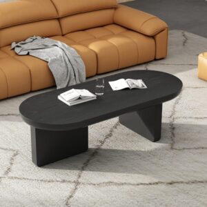 wohnli-moebel-suche-M26192483-1 Couchtisch oval aus Holzwerkstoff schwarz 120x36x50cm Spanplatte Schwarz Hauss Spole Möbel Wohnzimmermöbel Couchtische