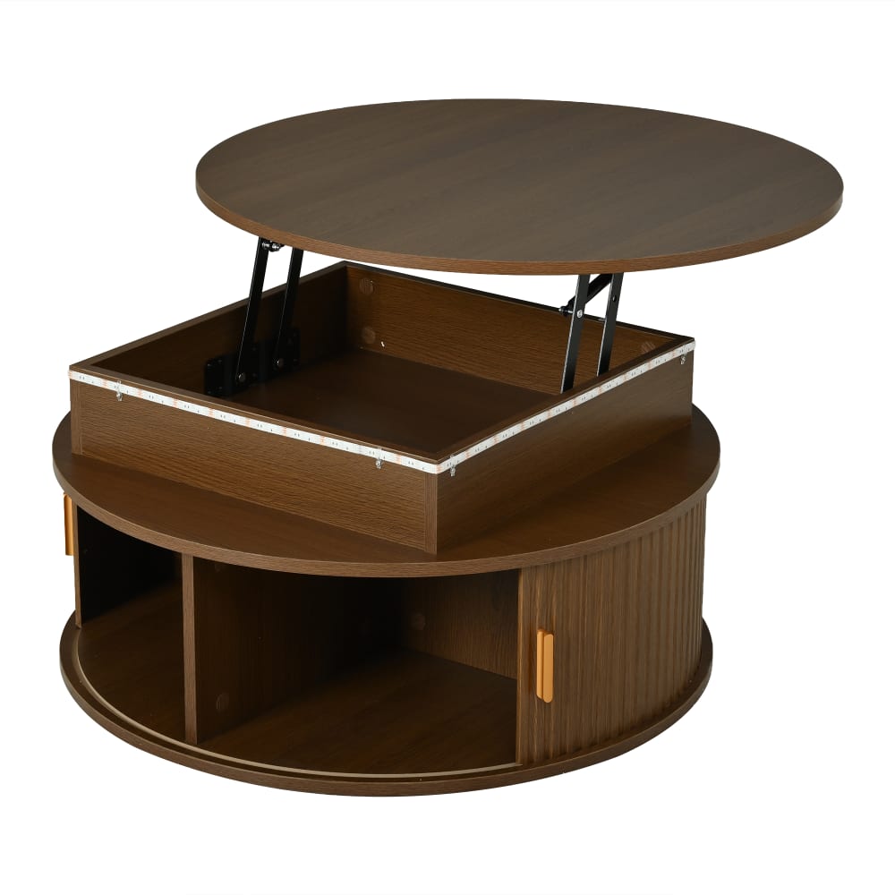 wohnli-moebel-suche-M26192489 Wohnli Möbelsuche - Höhenverstellbarer Couchtisch in Walnussfarbe mit LED