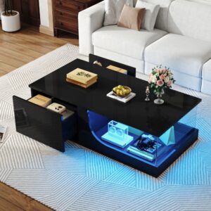 wohnli-moebel-suche-M26192495-1 Couchtisch aus Holzwerkstoff schwarz 100x30x50cm Spanplatte Schwarz Hauss Spole Möbel Wohnzimmermöbel Couchtische