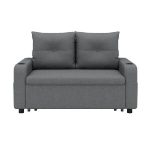 wohnli-moebel-suche-M26192506-1 Schlafsofa in Leinenoptik grau 131x94x81cm Leinen Grau Hauss Spole Sofas und Sessel Sofas Sitzbank und Polsterbank