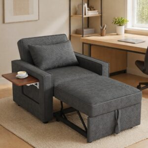Schlafsofa 1-Sitzer aus Cordstoff grau 93x85x150cm Samt Grau Hauss Spole Sofas und Sessel Sofas Sitzbank und Polsterbank