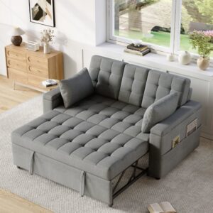 wohnli-moebel-suche-M26192516-1 Schlafsofa aus Leinenoptik grau mit Stauraum 159x92x143cm Leinen Grau Hauss Spole Sofas und Sessel Sofas Sitzbank und Polsterbank
