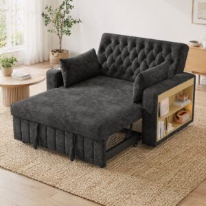 Schlafsofa aus Chenille grau 140x84x137cm Stoff Grau Hauss Spole Sofas und Sessel Sofas Sitzbank und Polsterbank