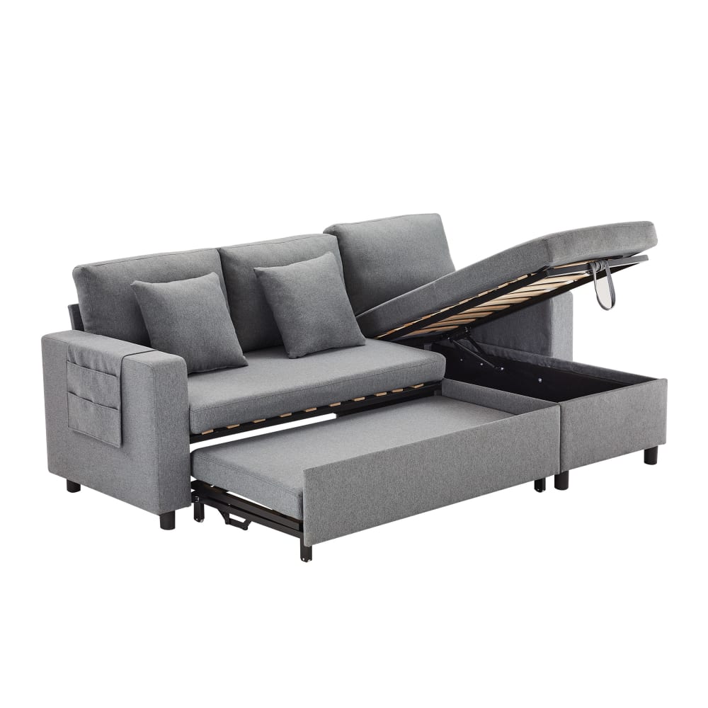 wohnli-moebel-suche-M26192522 Wohnli Möbelsuche - Schlafsofa in Leinenoptik dunkelgrau mit Stauraum