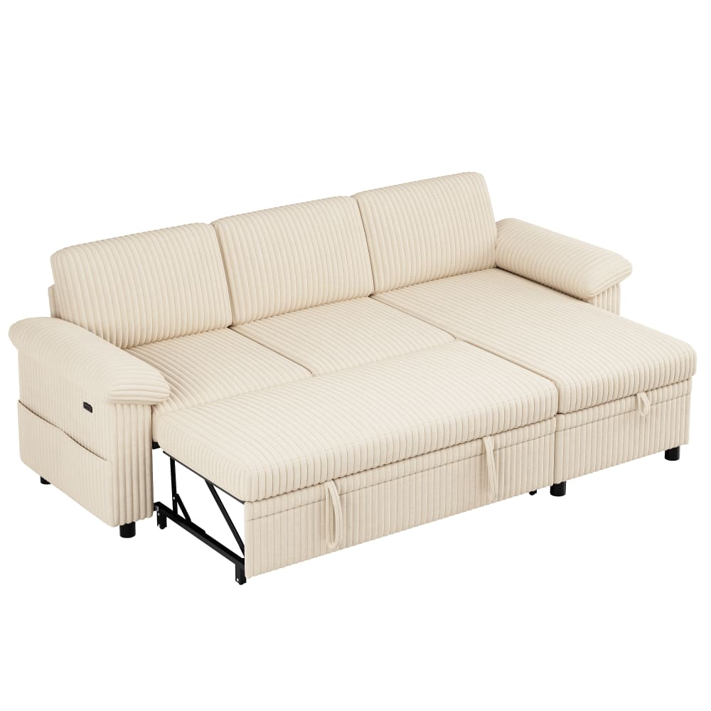 wohnli-moebel-suche-M26192523 Wohnli Möbelsuche - Ecksofa mit Schlaffunktion aus Cord beige