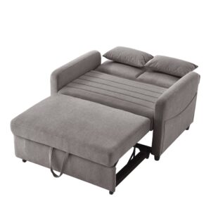 wohnli-moebel-suche-M26192524 Wohnli Möbelsuche - Schlafsofa 2-Sitzer aus Baumwoll-Leinen-Stoff grau