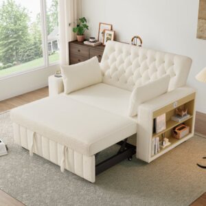 Schlafsofa aus Chenille beige 140x84x137cm Stoff Beige Hauss Spole Sofas und Sessel Sofas Sitzbank und Polsterbank