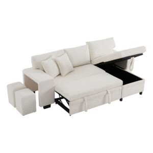 Wohnli Möbelsuche - Eck-Schlafsofa aus Cord beige