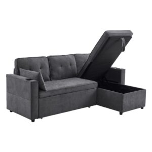 wohnli-moebel-suche-M26192536 Wohnli Möbelsuche - Eckschlafsofa in Leinenoptik grau mit Stauraum