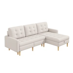 wohnli-moebel-suche-M26192539 Wohnli Möbelsuche - Ecksofa aus Vliesstoff beige mit Stauraum