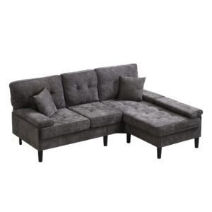 Wohnli Möbelsuche - Modulares Ecksofa aus Chenille antikgrau