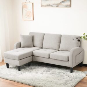 wohnli-moebel-suche-M26192546-1 Ecksofa modular aus Stoff beige grau und weiß 166x77x118cm PES - Polyester Beige Hauss Spole Sofas und Sessel Sofas Ecksofas