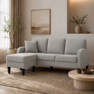 wohnli-moebel-suche-M26192547-1 Modulares Ecksofa aus Stoff grau 166x77x118cm PES - Polyester Grau Hauss Spole Sofas und Sessel Sofas Ecksofas