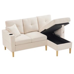 wohnli-moebel-suche-M26192549 Wohnli Möbelsuche - Ecksofa in Leinenoptik beige mit Stauraum