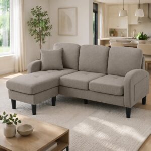wohnli-moebel-suche-M26192551-1 Modulares Ecksofa aus Stoff Antique Dark Grey 166x77x118cm PES - Polyester Grau Hauss Spole Sofas und Sessel Sofas Ecksofas