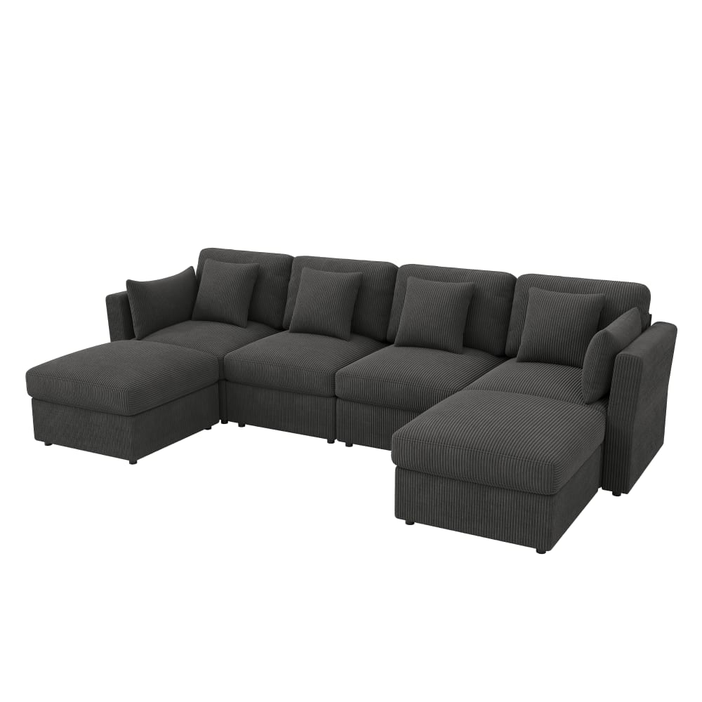 wohnli-moebel-suche-M26192554 Wohnli Möbelsuche - Modulares Ecksofa aus Cord grau