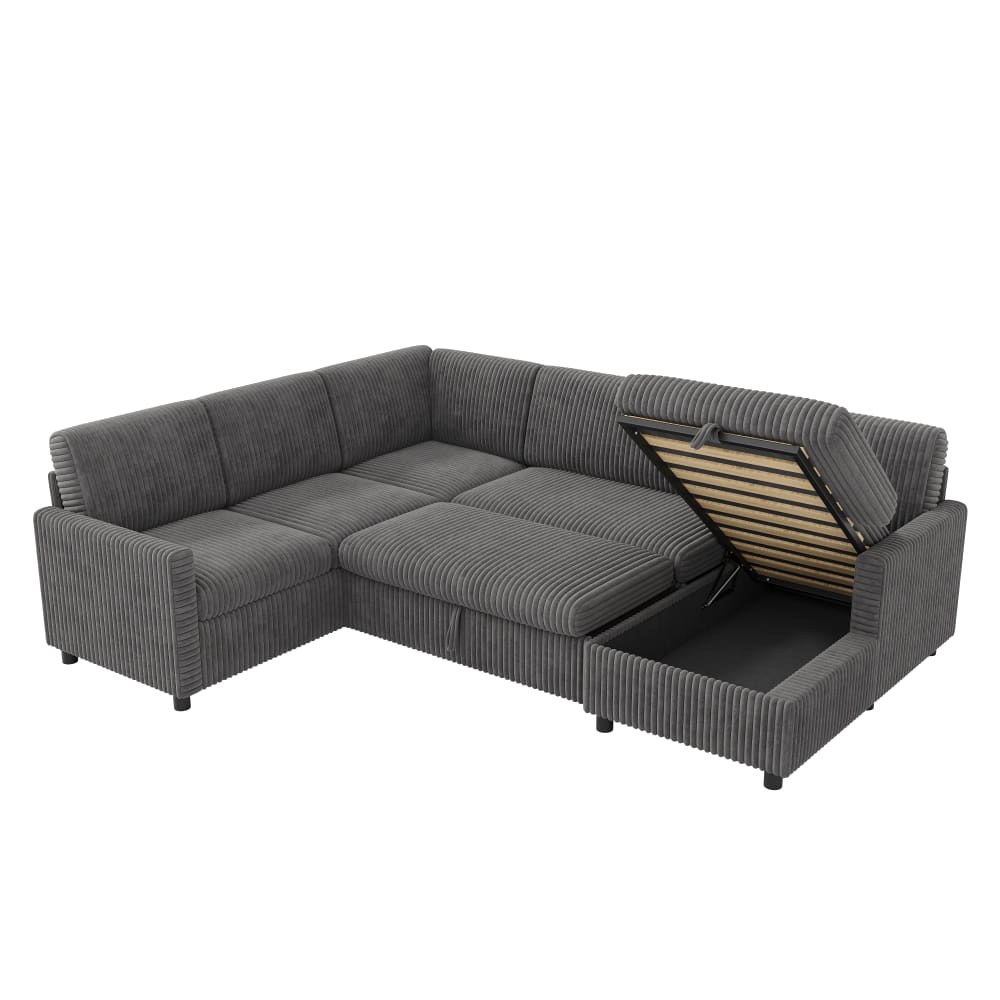 wohnli-moebel-suche-M26192555 Wohnli Möbelsuche - U-Form-Eckschlafsofa aus Cordstoff grau