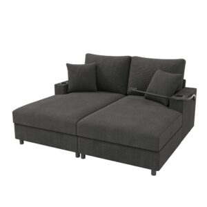 wohnli-moebel-suche-M26192556 Wohnli Möbelsuche - Modulares 2-Sitzer-Sofa aus Cord grau