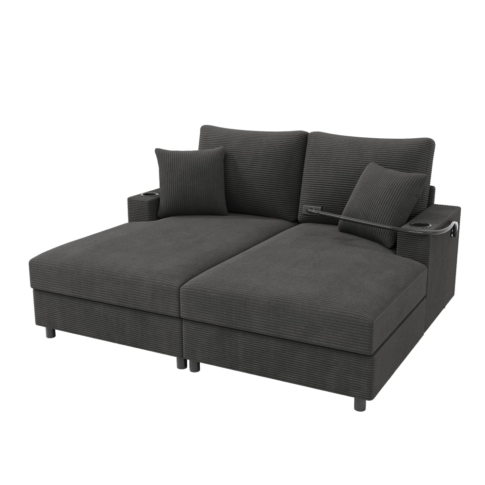 wohnli-moebel-suche-M26192556 Wohnli Möbelsuche - Modulares 2-Sitzer-Sofa aus Cord grau