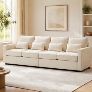 wohnli-moebel-suche-M26192560-1 4-Sitzer-Sofa in Leinenoptik beige 264x87x83cm Leinen Beige Hauss Spole Sofas und Sessel Sofas 2-Sitzer-Sofas & 3-Sitzer-Sofas