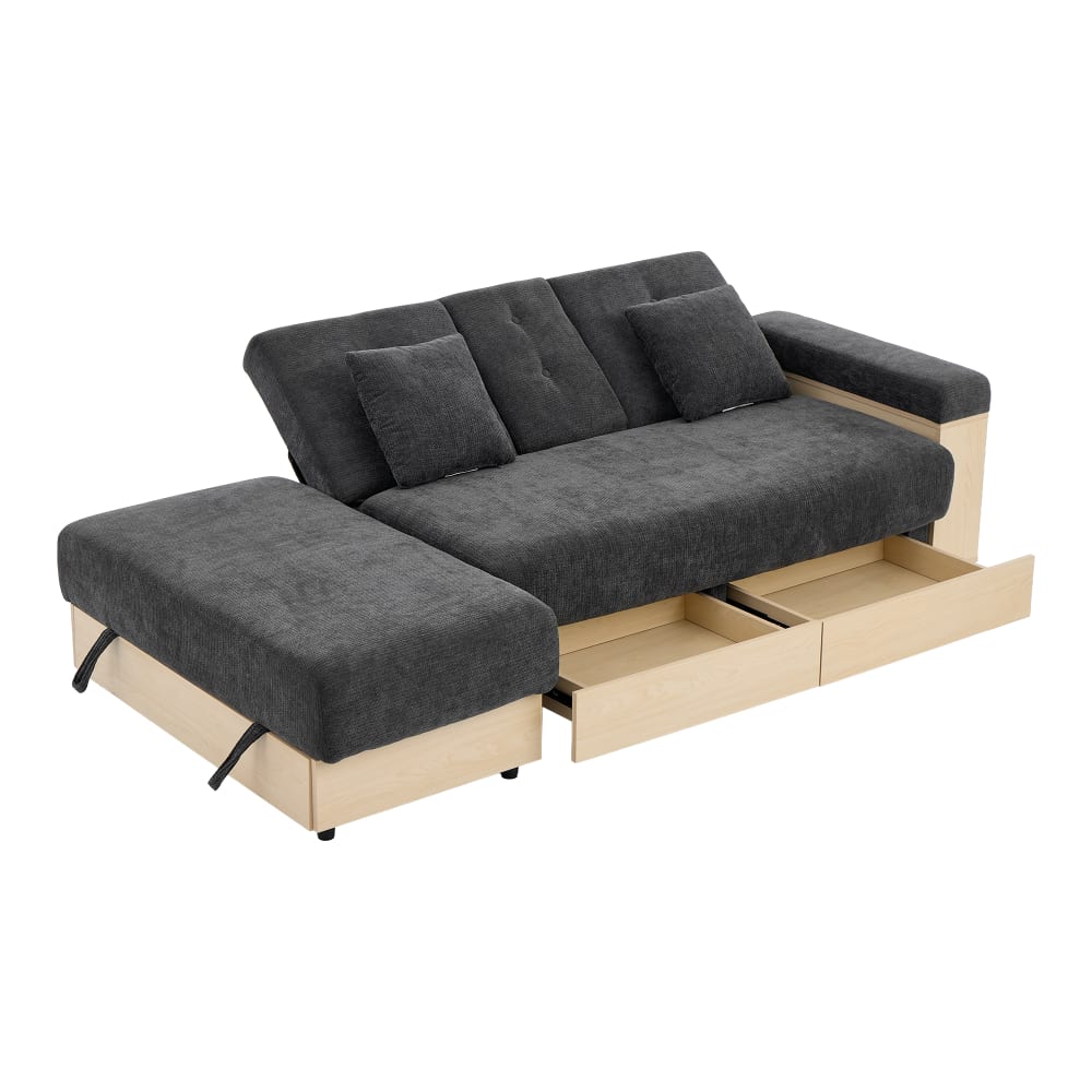 wohnli-moebel-suche-M26192564 Wohnli Möbelsuche - Schlafsofa aus Chenille grau mit Stauraum