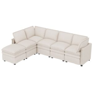 wohnli-moebel-suche-M26192579 Wohnli Möbelsuche - Modulares Sofa XXL aus Chenille beige mit Schlaffunktion