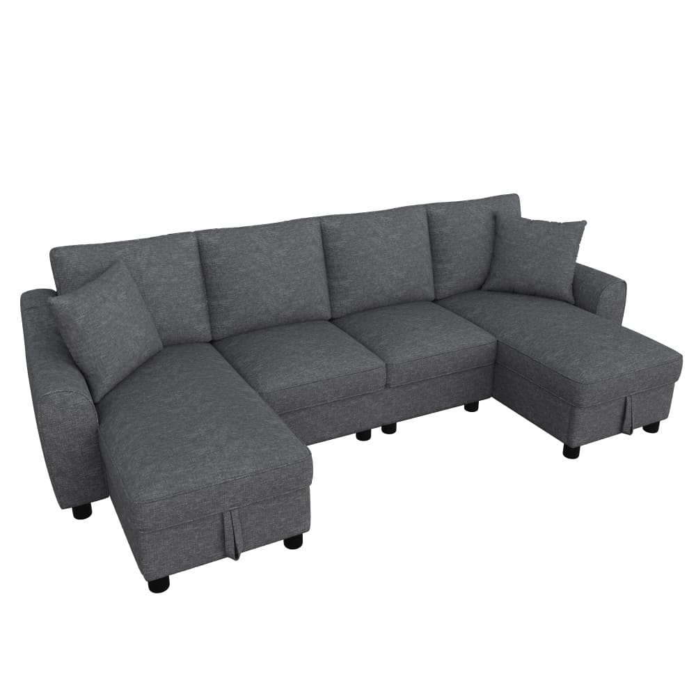 wohnli-moebel-suche-M26192589 Wohnli Möbelsuche - U-Form Sofa aus Chenille grau mit Stauraum