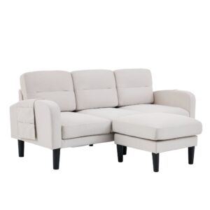 Wohnli Möbelsuche - Ecksofa in Beige aus Stoff mit Chaiselongue