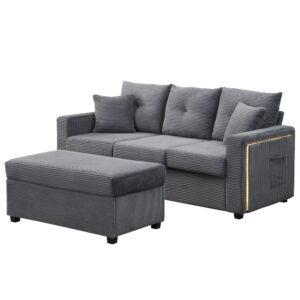 wohnli-moebel-suche-M26192598 Wohnli Möbelsuche - Ecksofa aus Cordstoff Antikgrau
