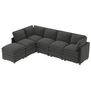 wohnli-moebel-suche-M26192604 Wohnli Möbelsuche - Modulares 6-Sitzer-Schlafsofa aus Chenille grau