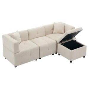 Wohnli Möbelsuche - Modulares 3-Sitzer-Sofa aus Chenille beige