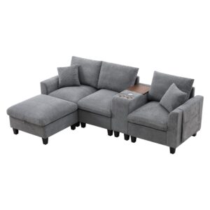 wohnli-moebel-suche-M26192614 Wohnli Möbelsuche - Modulares Ecksofa aus Cordstoff grau
