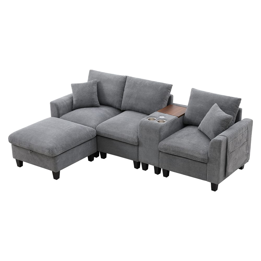 wohnli-moebel-suche-M26192614 Wohnli Möbelsuche - Modulares Ecksofa aus Cordstoff grau