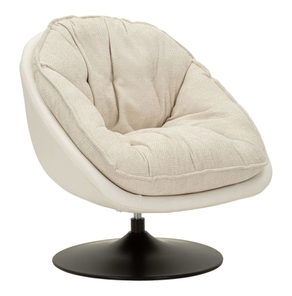 wohnli-moebel-suche-M26193452 Wohnli Möbelsuche - Cremefarbener Drehsessel im Retro-Stil