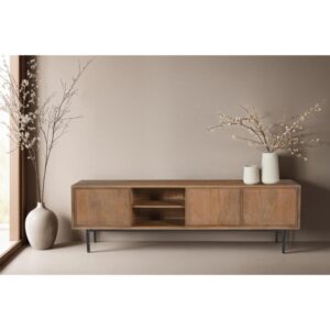 TV-Schrank 180 cm braun 180x50x40cm Holz Braun Moloo Möbel Wohnzimmermöbel TV-Möbel