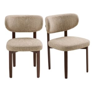 wohnli-moebel-suche-M26193482 Wohnli Möbelsuche - Stuhl aus beigem Stoff mit dunklem Gestell x2