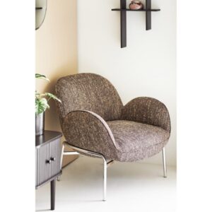 wohnli-moebel-suche-M26193489-1 Sessel aus dunkelbraunem Stoff 79x77x80cm Stoff Braun Moloo Sofas und Sessel Sessel, Poufs und Fußbänke Sessel
