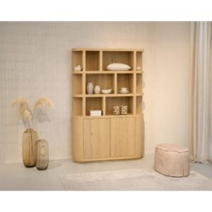 wohnli-moebel-suche-M26193495-1 Bücherregal 145 cm braun 145x220x40cm Holz Braun Moloo Möbel Wohnzimmermöbel Bücherregale