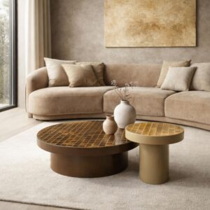 wohnli-moebel-suche-M26193504-1 Beistelltisch 46 cm hellbraun 46x40x46cm Keramik Braun Moloo Möbel Wohnzimmermöbel Couchtische