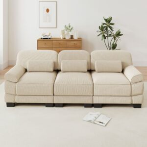 wohnli-moebel-suche-M26193631 Wohnli Möbelsuche - 3-Sitzer-Modulsofa aus Cord mit Lendenkissen