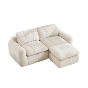 Wohnli Möbelsuche - Rahmenloses Modulares Sofa mit Hocker Chenille 194x160x68 cm