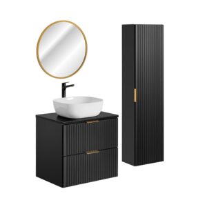wohnli-moebel-suche-M26194177 Wohnli Möbelsuche - Set aus Einzelwaschtisch 60 cm Melamin Mattschwarz