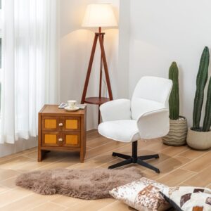 wohnli-moebel-suche-M26194408-1 360°-schwenkbarer & verstellbarer Lounge-Sessel – Weißes Bouclé 64x94x62cm Stoff Weiß Meubles Cosy Sofas und Sessel Sessel, Poufs und Fußbänke Sessel