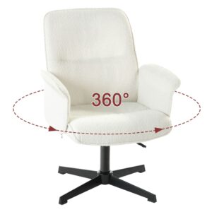 wohnli-moebel-suche-M26194408 Wohnli Möbelsuche - 360°-schwenkbarer & verstellbarer Lounge-Sessel – Weißes Bouclé