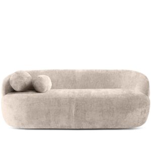 wohnli-moebel-suche-M26194462-1 Abgerundetes Chenille Sofa 88x68x190cm Stoff Beige KONSIMO Sofas und Sessel Sofas 2-Sitzer-Sofas & 3-Sitzer-Sofas