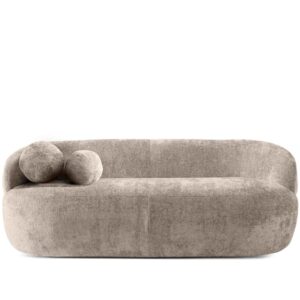 wohnli-moebel-suche-M26194472-1 Abgerundetes Chenille Sofa 88x68x190cm Stoff Beige KONSIMO Sofas und Sessel Sofas 2-Sitzer-Sofas & 3-Sitzer-Sofas