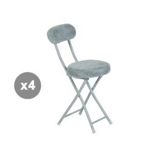 wohnli-moebel-suche-M26194528 Wohnli Möbelsuche - 4er-Set runde Klappstühle mit Kunstfellbezug