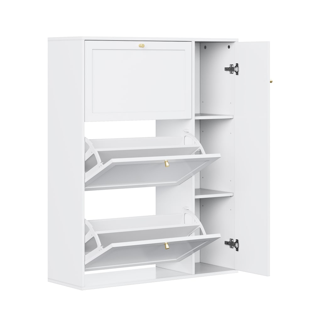 wohnli-moebel-suche-M26194617 Wohnli Möbelsuche - Schuhschrank Klappen Tür Verstellbare Trennwände Weiß